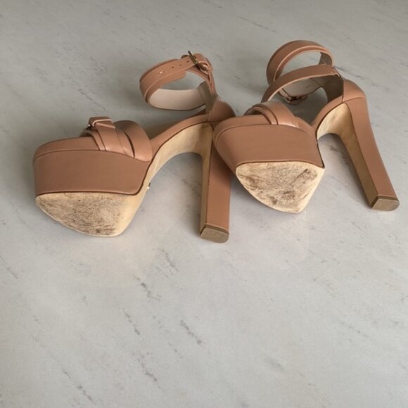 Designer Elie Saab Nude Platform Sandles - Picture 7 of 7